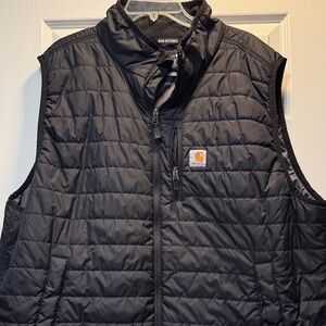 Carhartt Men's Black Quilted Insulated Vest with Logo Patch